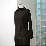 �N���[�[�b�g | drape Mock-neckT :  : color#1/�_�[�N�u���E��